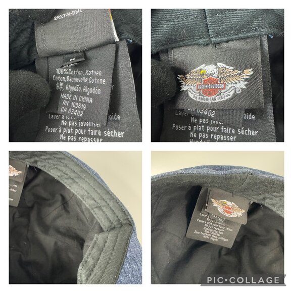 Harley Davidson Blue Denim Newsboy Gatsby Women's Hat Cap Medium Studded - Picture 13 of 13